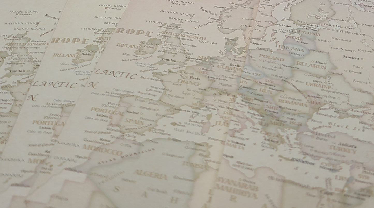 Letter Set Old Map Ocean