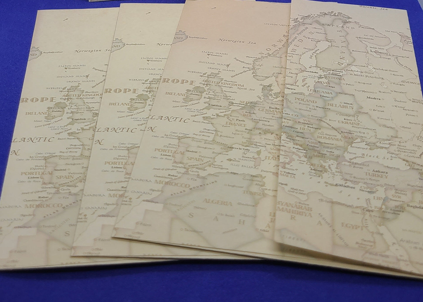 Letter Set Old Map Ocean