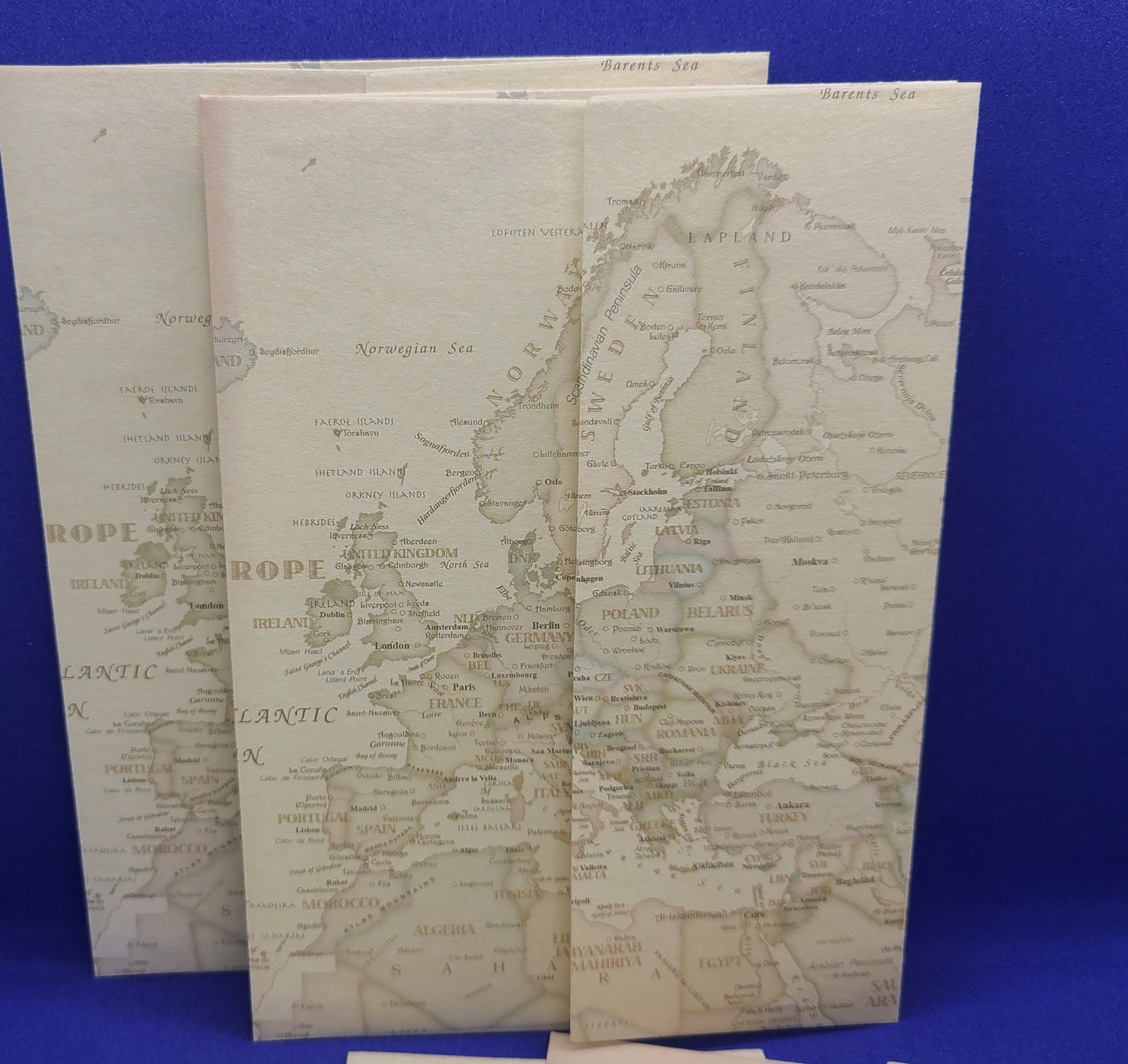 Letter Set Old Map Ocean