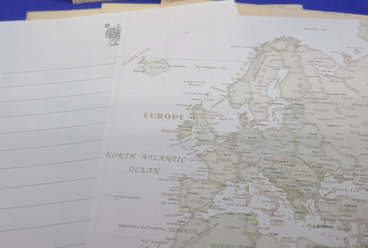 Letter Set Old Map Ocean