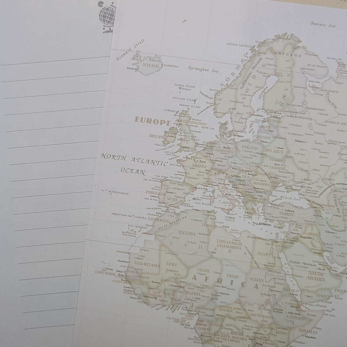 Letter Set Old Map Ocean