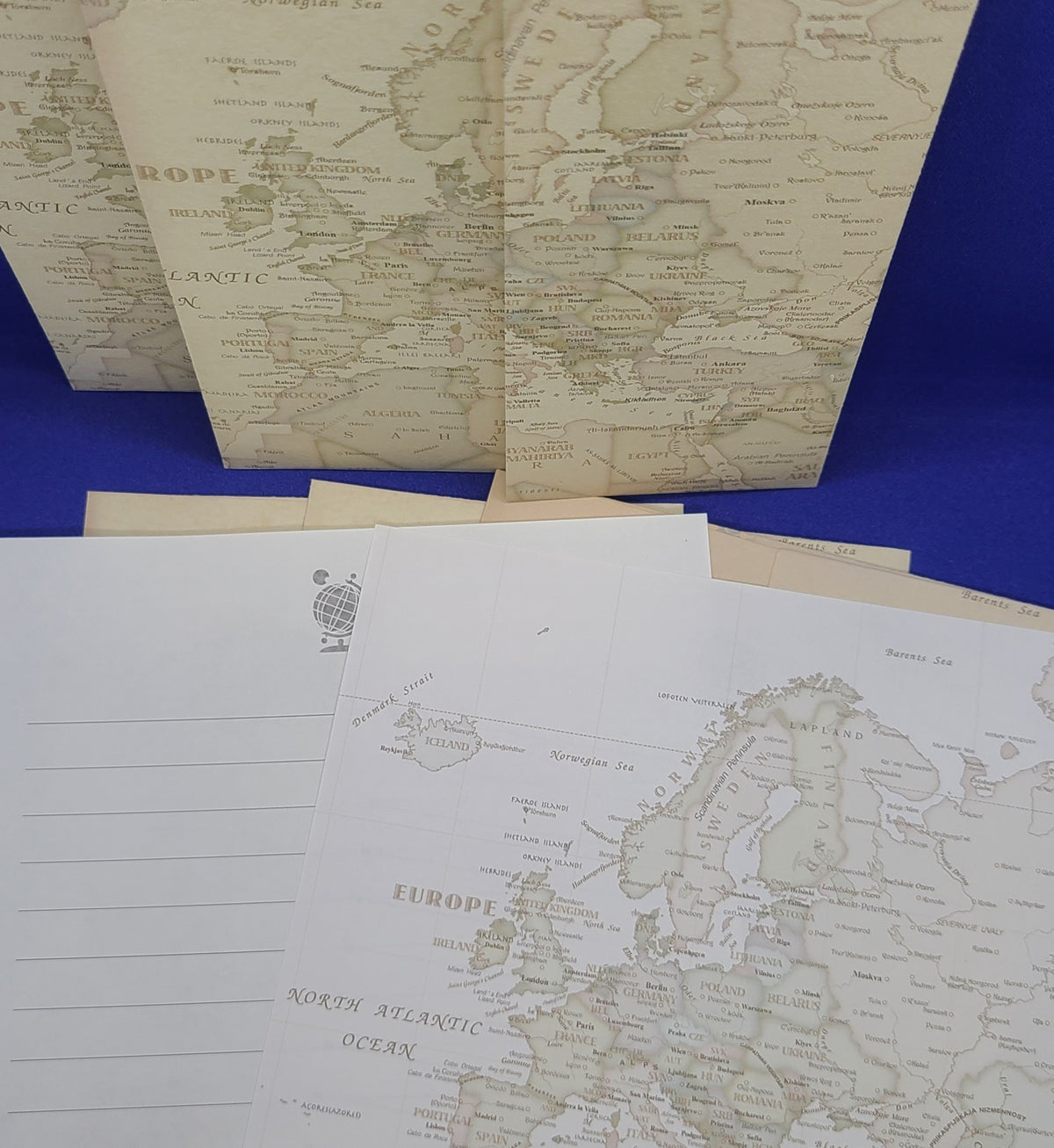 Letter Set Old Map Ocean